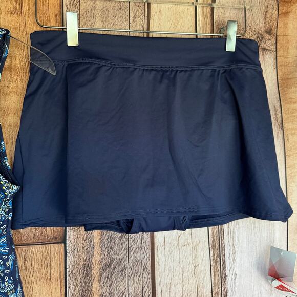Lands'End Swimsuit Two Piece Tankini Skirt Paisley Blue NWT Size 6 Pool Modest - Picture 4 of 10